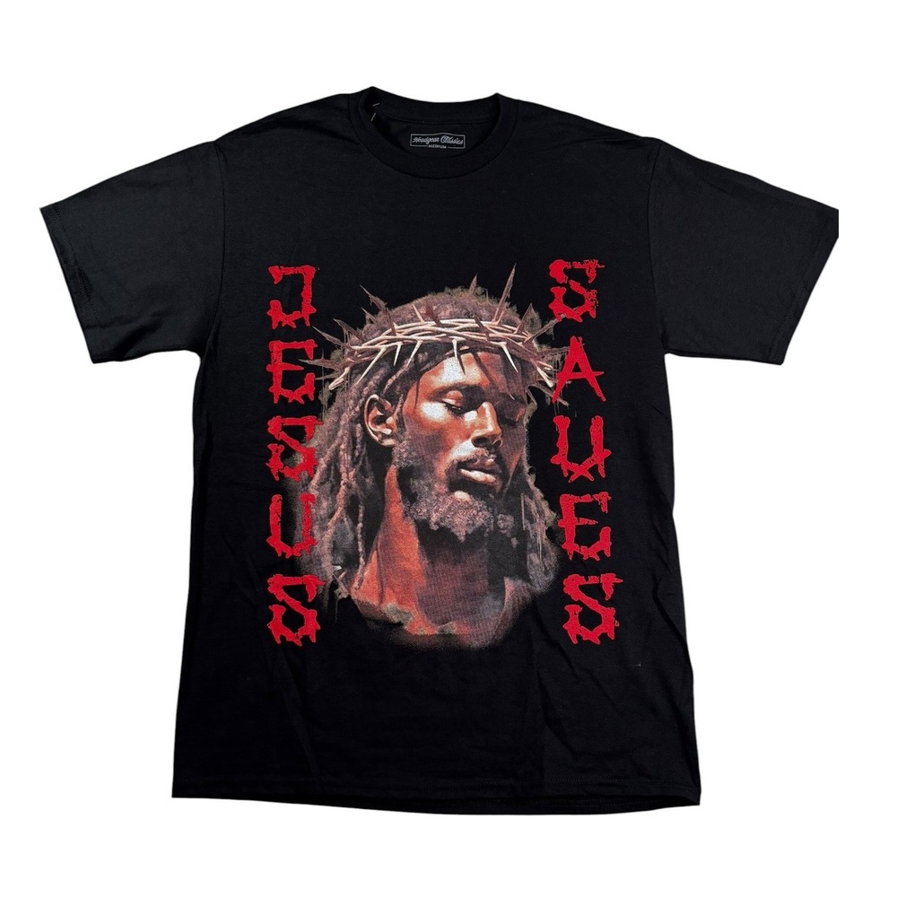 Headgear Classics Jesus Saves Graphic T-Shirt Black Mens Medium NWT